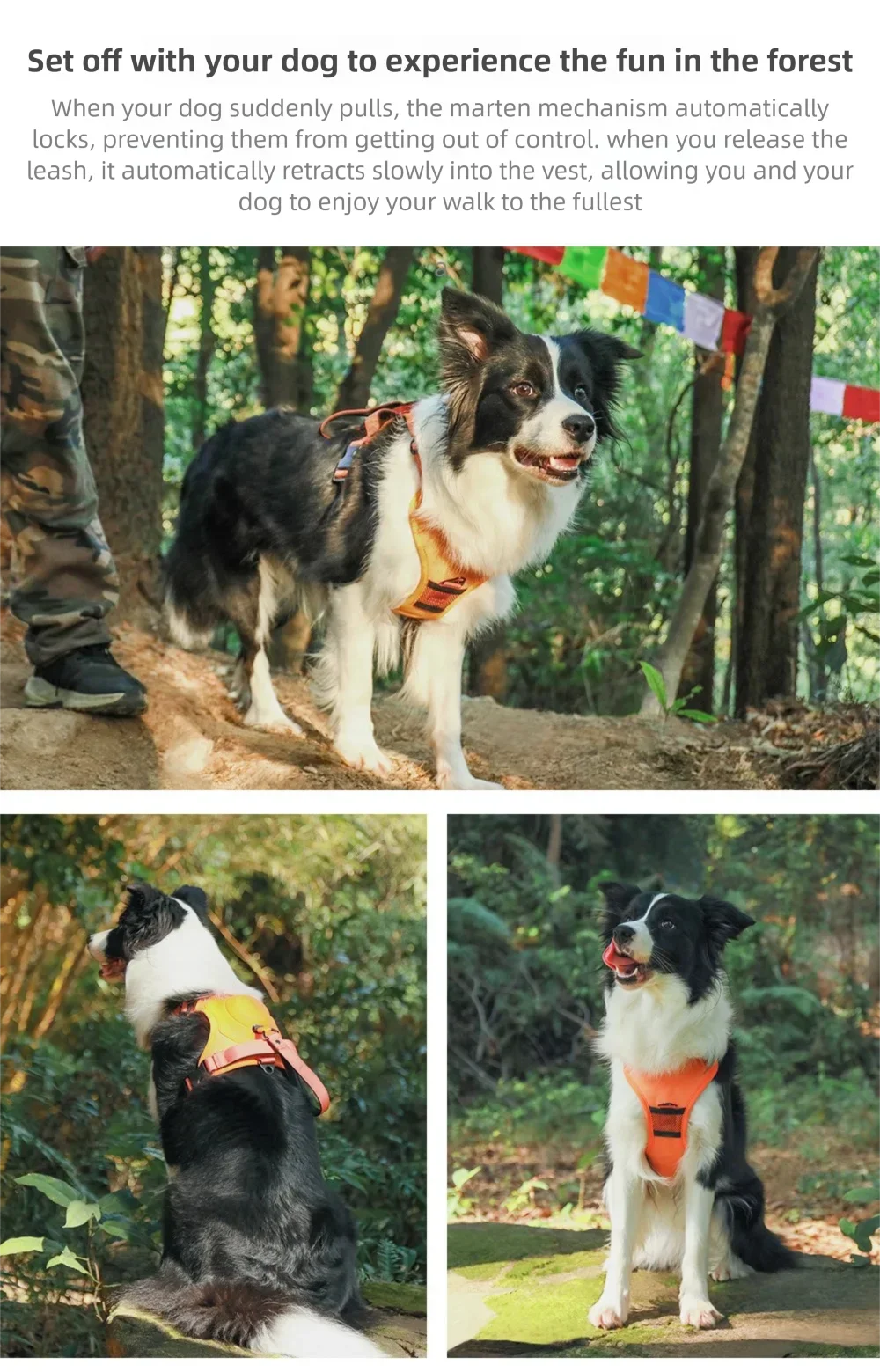 All In One Retractable Dog Leash Harness Anti-Escape No Pull Pet Vest Style Harness For Medium Large Dogs Walking