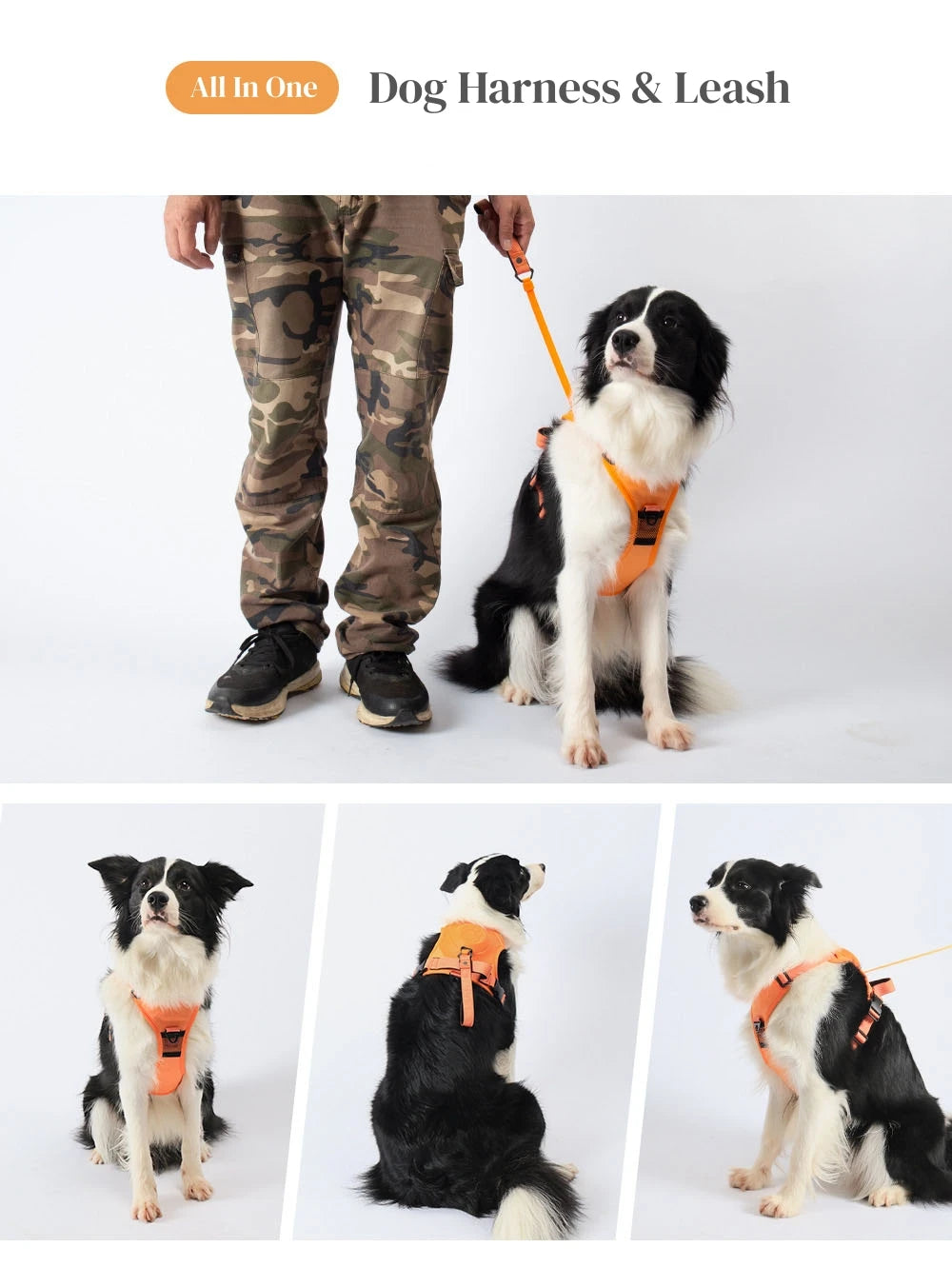 All In One Retractable Dog Leash Harness Anti-Escape No Pull Pet Vest Style Harness For Medium Large Dogs Walking